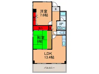 栄光マンション【7階】の間取り