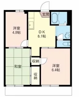 フォーブル富田C棟【2階】の間取り