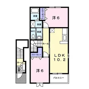 ラフレシールスクエアB【2階】の間取り