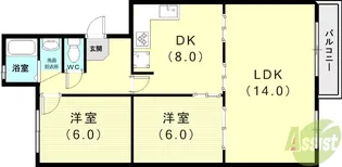 垂水高丸住宅4号棟【5階】の間取り