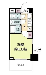 セレニテ日本橋ミラク【6階】の間取り