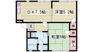 メゾンさつき【1階】の間取り