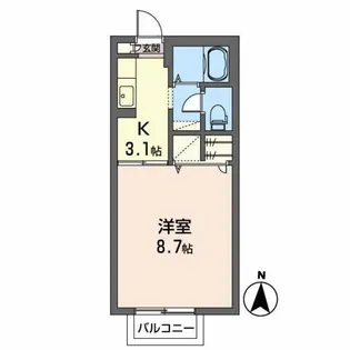 バリュージュ桑野【1階】の間取り