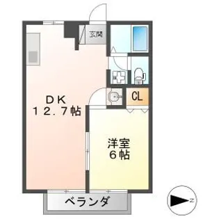 フローラ B【1階】の間取り