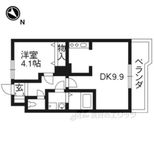 シャイン池之宮【1階】の間取り