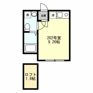 ベイルーム上町屋AB棟【2階】の間取り