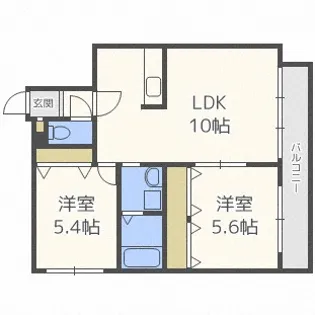 サンライン山鼻【1階】の間取り