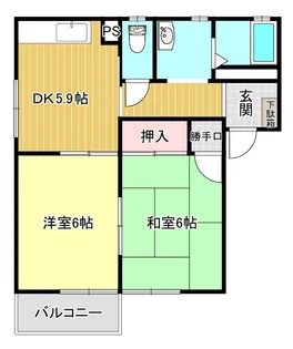 ルミエール萱野【2階】の間取り