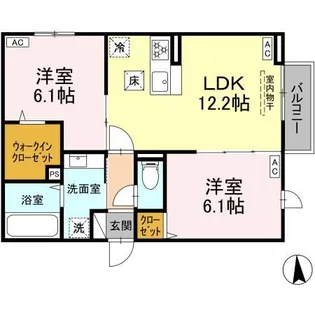 グラナーデ鹿浜【3階】の間取り