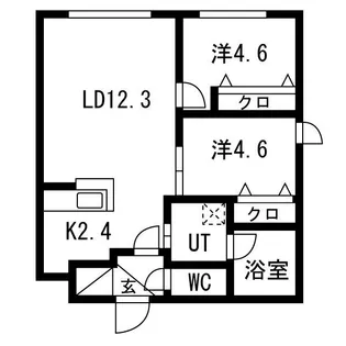 PRIME COURT苗穂駅前(プライムコート苗穂駅前)【1階】の間取り