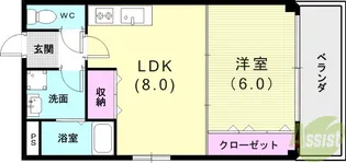 アネシスコート門口【3階】の間取り