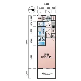 コスモ梅田WEST【4階】の間取り