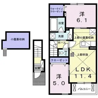 サニーレジデンスA【2階】の間取り