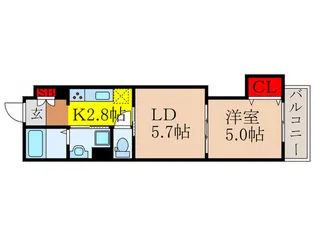 クリエオーレ豊島南【1階】の間取り