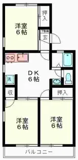 スカイハイツ宇佐美A【1階】の間取り