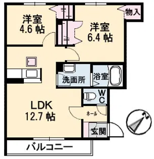 ミラ・グレース F棟【1階】の間取り