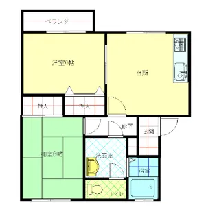 ハイツ白鳥A【1階】の間取り