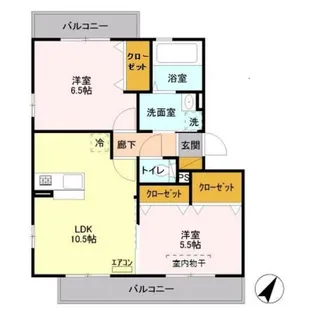 グレイスB【2階】の間取り