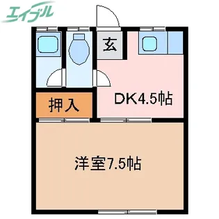 コーポ樹【1階】の間取り