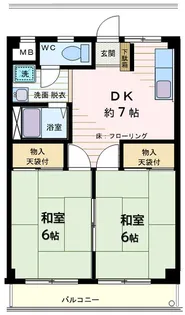白鍬ハイツ P有【3階】の間取り