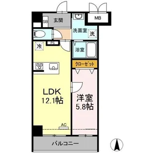 メゾン・ド・シルキー【5階】の間取り