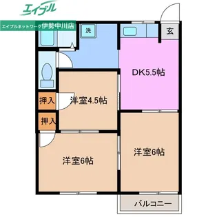 友コーポラス A棟【2階】の間取り