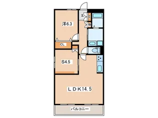 スカール本厚木【3階】の間取り