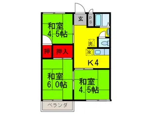 ハイツ福田【2階】の間取り