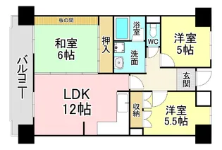 ホワイトキャッスル千防【8階】の間取り