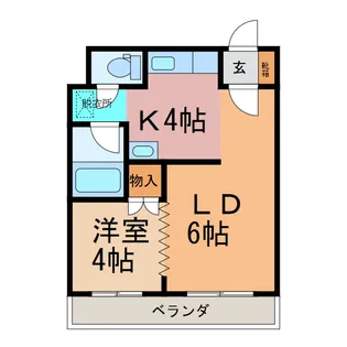 1LDKの間取り画像