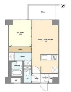 1LDKの間取り画像