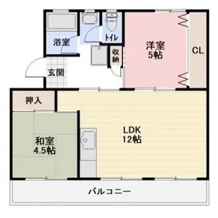 リバーサイドハイツ丸山B【1階】の間取り