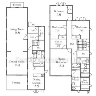 東京都渋谷区大山町【一戸建】の間取り