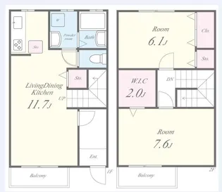 大阪府東大阪市弥生町【アパート】の間取り