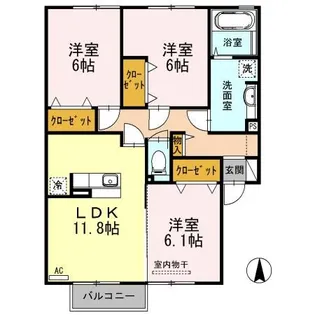 新潟県新潟市中央区新和2【アパート】の間取り