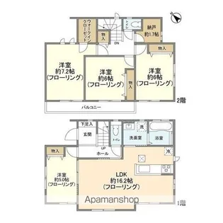 千葉県野田市上花輪【一戸建】の間取り