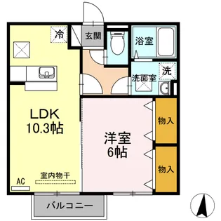 1LDKの間取り画像