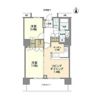 豊洲シエルタワー【9階】の間取り
