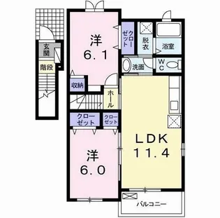 ダンケ シェーン A棟【2階】の間取り