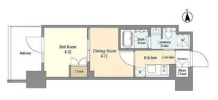 ジオエント上野稲荷町【7階】の間取り