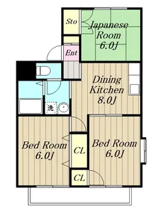 ガーデンシティ海老名A【2階】の間取り