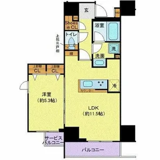 ジェノヴィア秋葉原スカイガーデン【2階】の間取り