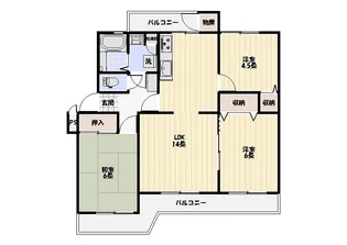 湘南長沢グリーンハイツ5-8【5階】の間取り