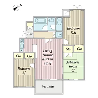 シティコート胡録台【2階】の間取り