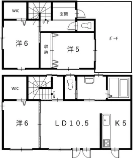北海道帯広市緑ケ丘東通東【一戸建】の間取り