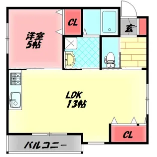 リッツ五月田【1階】の間取り