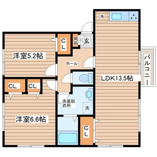 リバーサイドシャトーC【2階】の間取り