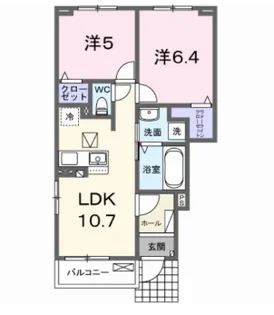 愛知県豊明市大久伝町中【アパート】の間取り
