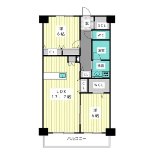 愛知県名古屋市名東区一社4【マンション】の間取り