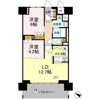 リーラ横浜川和町【9階】の間取り